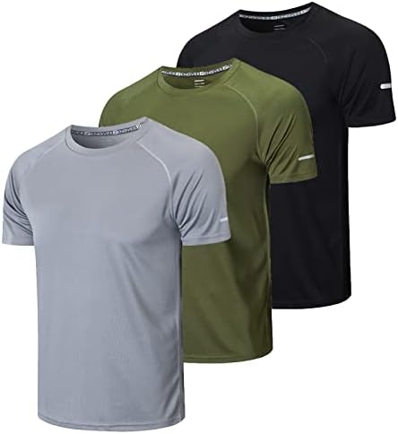 Gaiatiger 3er Pack Sport Tshirts Herren Funktionsshirt Sportshirt Schnelltrocknend Atmungsaktiv Trainingsshirt Herren Laufshirt Kurzarm