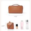 EACHY Reise-Make-up-Tasche, große Kapazität, Kosmetiktasche für Damen, wasserdicht, tragbar, offen, flach, Kulturbeutel, Make-up-Organizer mit Trennwand und Griff - Image 6