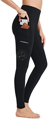 BAYGE Damen Sport Leggings Winter Hohe Taille Fleece Gefüttert Wasserdicht Blickdicht Bauchkontrolle Slim Fit Yogahose Sporthose Sweathose Fitnesshose mit Taschen