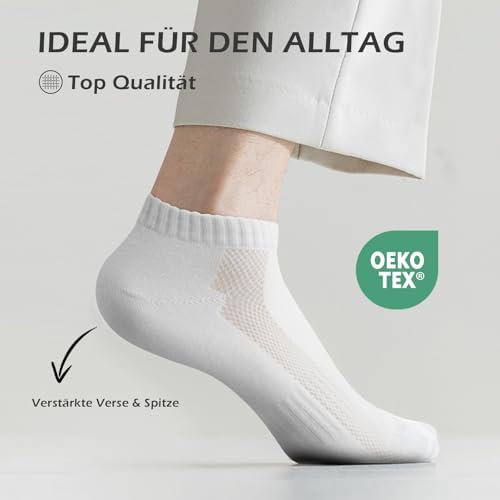 QINCAO Sneaker Socken Herren Damen 6/10 Paar Kurze Halbsocken Baumwolle Sportsocken Atmungsaktiv Laufsocken - Image 5