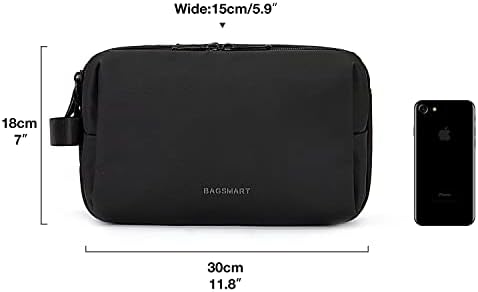 BAGSMART Kulturtasche für Herren,Travel Toiletry Organizer Dopp Kit Wasserabweisende Rasiertasche für Toilettenartikel Zubehör (Large Black) - Image 7