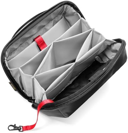 tomtoc Kabeltasche Zubehörtasche, Elektronik Zubehör Kabel Organizer Tasche Tech Pouch, Reise Cable Bag für Ladekabel, Festplatte, MacBook Adapter, Ladegerät, PowerBank, SD Karten, Schwarz