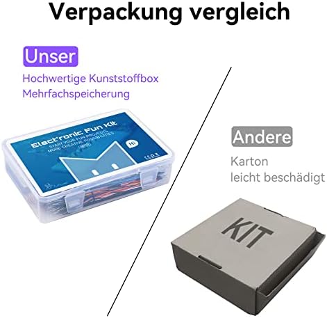 Miuzei Starter Kit Breadboard Set Kompatibel mit Arduino Einschließlich Stromversorgungsmodul Jumper Kabel Widerstand Sortiment steckbrett Led Dioden Set für Anfänger Elektronik Bausa - Image 7