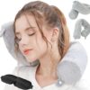 Hxcxrst Reisekissen - Memory Foam Nackenkissen Stützkissen für Nacken-, Kinn-, Taillen- und Beinstütze - geeignet für Heimreisen, Flugzeug, Bus, Bahn, verstellbar.