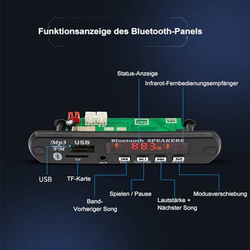 Elektronik Bluetooth Lautsprecher mit FM Radio DIY Löten Bausatz, Fernbedienung Music Player Projekt mit Bunten Sound-Steuerung LED-Leuchten und Schale, Digital Display Amplifier für DIY Löten Praxis - Image 3