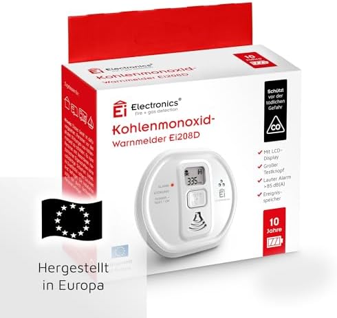 Ei Electronics Ei208D Kohlenmonoxidmelder, CO-Melder mit LCD-Display und Batterie für 10 Jahre, Stand-Alone-Gerät, weiß - Image 6