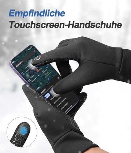 CAOZITOU Handschuhe Herren Damen Winter,Thermo Fahrradhandschuhe Touchscreen Anti-Rutsch,wasserdichte Winddicht Laufhandschuhe für Outdoor Sport - Image 5