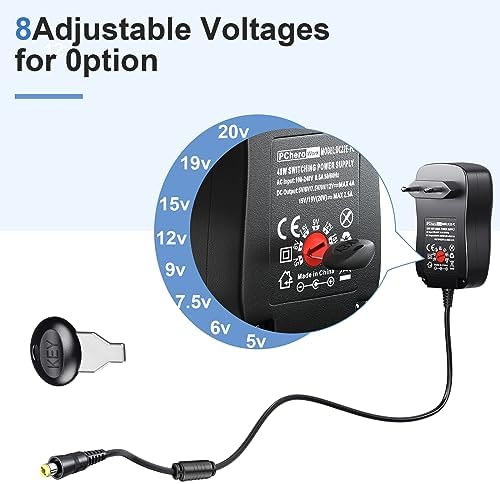 PChero 48W Universal AC/DC Netzteil Adapter Schaltnetzteil mit 11pcs Adapter Tipps, 5V 6V 7.5V 9V 12V 15V 19V 20V 2.5A 4A, enthält Mini & Micro USB Stecker, für Haushaltselektronik und LED Streifen - Image 2