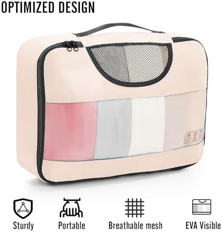 Veken Packwürfel für Koffer, Gepäck-Organizer-Taschen, Set für Handgepäck, Reisegeschenke für Mutter, Reisezubehör für Frauen, Reisezubehör in 4 Größen (XL, L, M, S) - Image 4