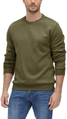 MAGCOMSEN Basic Pullover Herren Crewneck Sweatshirts Fleece Winter Langarmshirts Freizeit Sport Oberteile Shirt Warm Gefüttert Outdoorshirts - Image 3