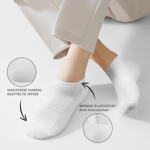 QINCAO Sneaker Socken Herren Damen 6/10 Paar Kurze Halbsocken Baumwolle Sportsocken Atmungsaktiv Laufsocken - Image 3