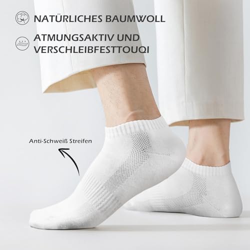 QINCAO Sneaker Socken Herren Damen 6/10 Paar Kurze Halbsocken Baumwolle Sportsocken Atmungsaktiv Laufsocken - Image 4