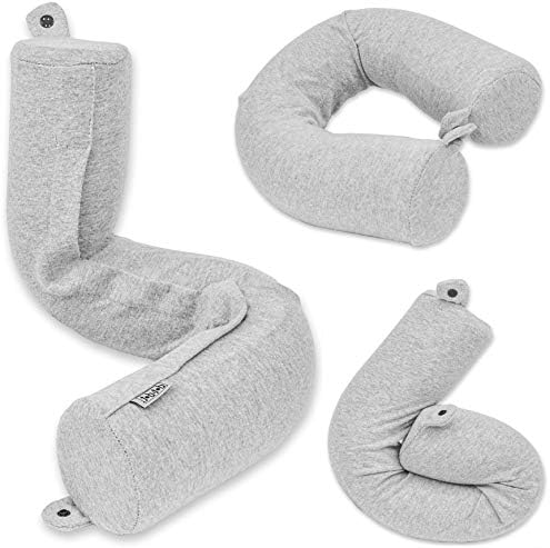 Dot&Dot Twist Memory Foam Travel Pillow Neck Chin Lumbar Leg Support Traveling on Airplane Bus Train at Home - Best Side Stomach Back Sleepers - Adjustable Bendable Roll Pillow