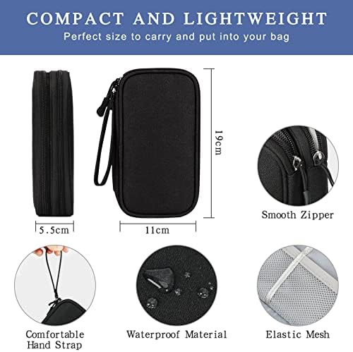 Simpolor Kabeltasche, Doppelte Schichte Elektronik Organizer Tasche für Kabel,Travel Kabel Organizer Elektronische Zubehör Case für Kabel, Powerbank, USB-Laufwerk, Ladegerät, Maus, SD Karten - Schwarz - Image 2