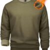 MAGCOMSEN Basic Pullover Herren Crewneck Sweatshirts Fleece Winter Langarmshirts Freizeit Sport Oberteile Shirt Warm Gefüttert Outdoorshirts
