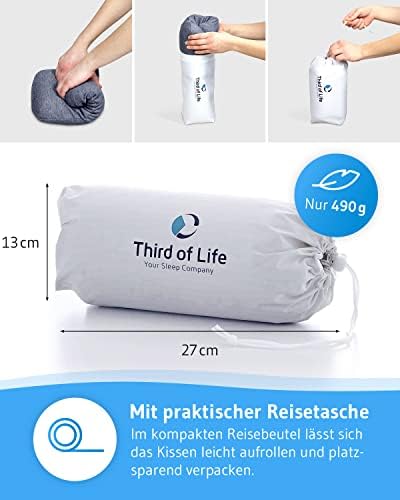 Reisekissen VOLAR Quickdry, Nackenkissen aus Memory-Foam, Orthopädisches HWS Nacken-Stützkissen für Flugzeug, Auto-Reisen, Kleines Kopfkissen mit Schnelltrocknendem Thermo-Bezug, Camping-Kissen 40x25 - Image 6