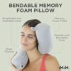 Dot&Dot Twist Memory Foam Travel Pillow Neck Chin Lumbar Leg Support Traveling on Airplane Bus Train at Home - Best Side Stomach Back Sleepers - Adjustable Bendable Roll Pillow - Image 3
