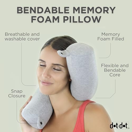 Dot&Dot Twist Memory Foam Travel Pillow Neck Chin Lumbar Leg Support Traveling on Airplane Bus Train at Home - Best Side Stomach Back Sleepers - Adjustable Bendable Roll Pillow - Image 3