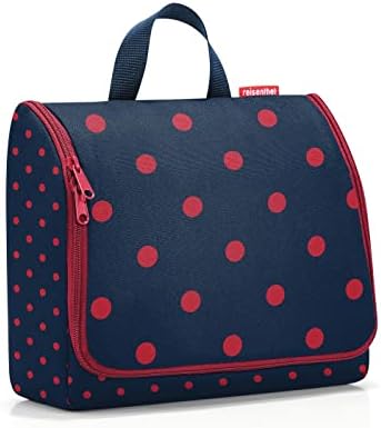 Reisenthel toiletbag XL Mixed dots red WO3075 - Kulturbeutel Waschtasche 4 Liter in Dunkelblau mit dunkelroten Punkten - Image 2