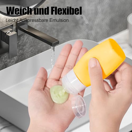 Reiseflaschen zum Befüllen, 17 Stück Silikon Reiseflaschen Auslaufsichere Travel Bottles Essentials und Reise Shampoo Behälter BPA-frei Praktisches Reiseflaschen Set für Lotion, Spülung, Duschgel - Image 3