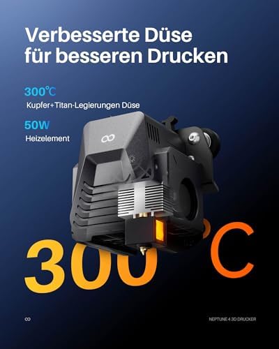 ELEGOO Neptune 4 FDM 3D Drucker, Bis zu 500mm/s Hochgeschwindigkeit, 121-Punkt-Automatische Bettnivellierung, 300℃ Zweigang-Direktextruder, Druckgröße von 225x225x265mm³/8.85x8.85x10.43 Zoll - Image 4