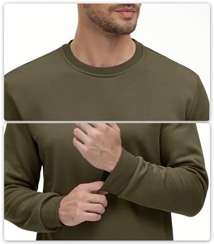 MAGCOMSEN Basic Pullover Herren Crewneck Sweatshirts Fleece Winter Langarmshirts Freizeit Sport Oberteile Shirt Warm Gefüttert Outdoorshirts - Image 5