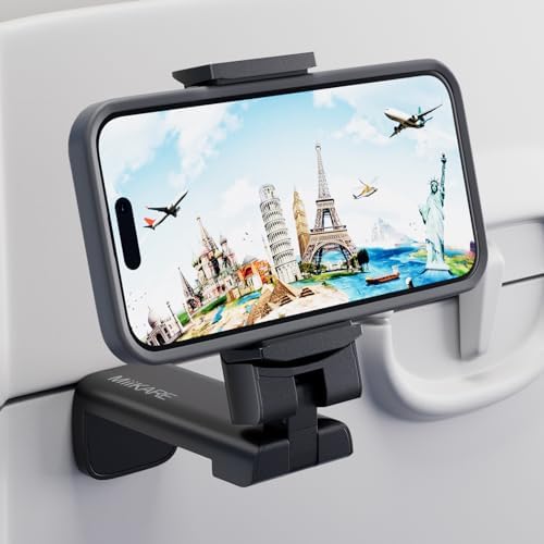 MiiKARE Handyhalterung,Flugzeug Halterung,Verstellbare Klemmhalterung,Tragbarer Handy Stander,Smartphone Halterung Kompatibel mit i'Phone13/12 Pro Android,für Flugzeug,Küche,Büro