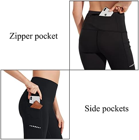 BAYGE Damen Sport Leggings Winter Hohe Taille Fleece Gefüttert Wasserdicht Blickdicht Bauchkontrolle Slim Fit Yogahose Sporthose Sweathose Fitnesshose mit Taschen - Image 3