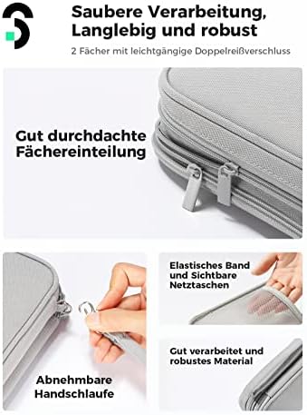 SOOMFON Kabeltasche, Kabel Organizer Tasche Doppelschicht Universal Reise Elektronik Zubehör Tasche Travel Kabel Handtaschen für USB Sticks Powerbank Ladekabel SD Karten (Grau) - Image 5