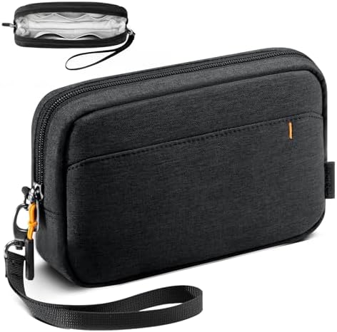 Inateck Kabeltasche Elektronik Organizer, Spritzwasserfester Reise Zubehör Tasche, Mehrzweck-Zubehörtasche, Kompatibel mit Maus, Kabeln, USB Stick, Schwarz