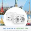 LENCENT Reiseadapter USA Deutschland Stecker, Typ B Steckdose, Reisestecker mit 1 USB-C&3 USB-A Ports, Doppelte EU Schuko auf USA für American, Mexiko, Kanada, Thailand, Costa Rica Steckdosen - Image 2