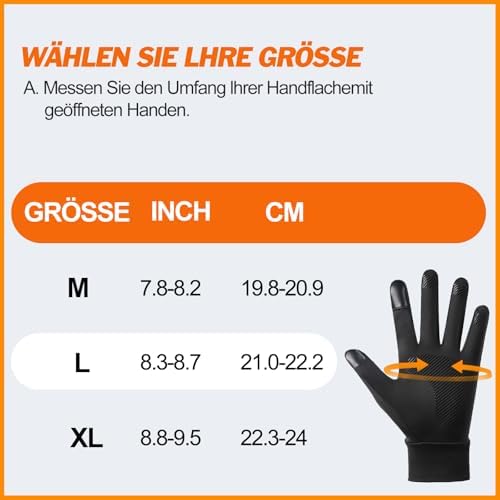 Bobelle Handschuhe Herren,Fahrradhandschuhe Winter wasserdichte Winddicht Touchscreen Thermo Warme Rutschfes für Laufen Motorrad Radfahren Outdoor Sport - Image 5