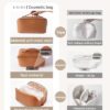 EACHY Reise-Make-up-Tasche, große Kapazität, Kosmetiktasche für Damen, wasserdicht, tragbar, offen, flach, Kulturbeutel, Make-up-Organizer mit Trennwand und Griff - Image 4