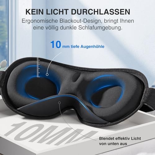 Umisleep 2024 Gewichtet Schlafmaske für Herren & Frauen, 3D Augenmaske Schlafmaske für Druckentlastung, 100% Lichtblockierende Schlafbrille mit verstellbarem Gurt für Reisen, Yoga, 120 g, Rosa - Image 4