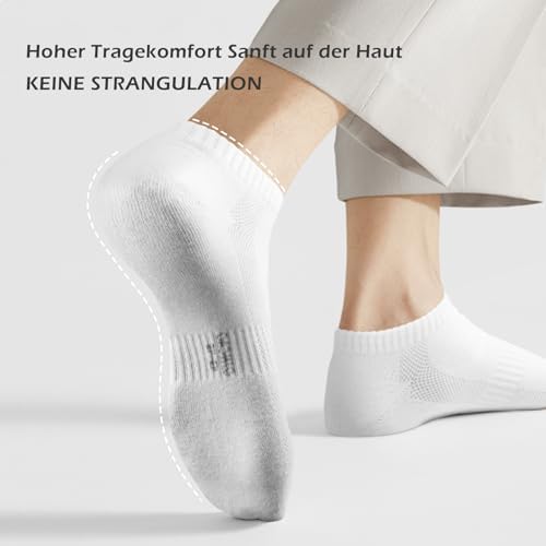 QINCAO Sneaker Socken Herren Damen 6/10 Paar Kurze Halbsocken Baumwolle Sportsocken Atmungsaktiv Laufsocken - Image 2