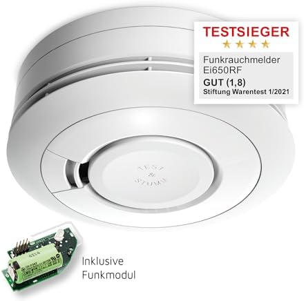 Ei Electronics Ei650RF Funkrauchmelder, Set aus funkvernetzbarem Rauchwarnmelder und Funkmodul, Testsieger Stiftung Warentest mit Batterie für 10 Jahre, weiß - Image 2