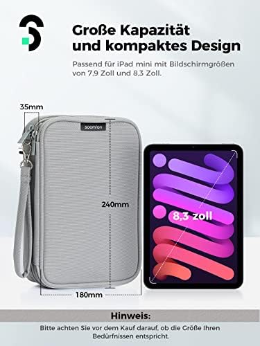 SOOMFON Kabeltasche, Kabel Organizer Tasche Doppelschicht Universal Reise Elektronik Zubehör Tasche Travel Kabel Handtaschen für USB Sticks Powerbank Ladekabel SD Karten (Grau) - Image 3