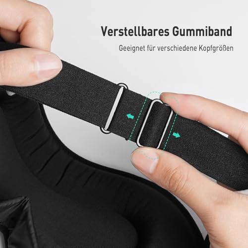 Umisleep Schlafmaske für Seitenschläfer, 3D-Augenhöhlen und verstellbares Gummiband, lichtblockierend und atmungsaktiv, Augenmaske für Männer und Frauen, geeignet für Reise-Yoga, Grau - Image 6