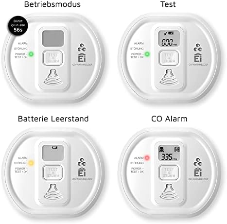 Ei Electronics Ei208D Kohlenmonoxidmelder, CO-Melder mit LCD-Display und Batterie für 10 Jahre, Stand-Alone-Gerät, weiß - Image 4