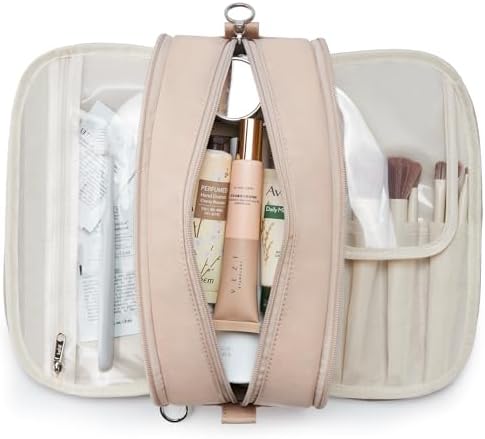 KALIDI Kulturtasche für Damen, Groß Kosmetiktasche Reise Kulturbeutel Waschtasche Reisezubehör Für Kosmetik, Hautpflege, Toilettenartikel (Khaki) - Image 7