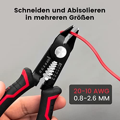 KAIWEETS 3-in-1 Seitenschneider, Schneidezange und Abisolierzange für 20-10 AWG Kabel, Versteckte Feder, Anti-Rutsch-Griff, Präzisionszange Electronics für Kleinstarbeiten und Platinen - Image 4