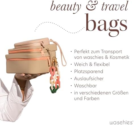 waschies Travel Bag Lavendel, Kosmetiktasche aus weichem elastischem Silikon mit Reißverschluss, Aufbewahrung für 3 Abschminkpads, Kosmetik, Hygieneartikel, Kulturbeutel für unserwegs - Image 4