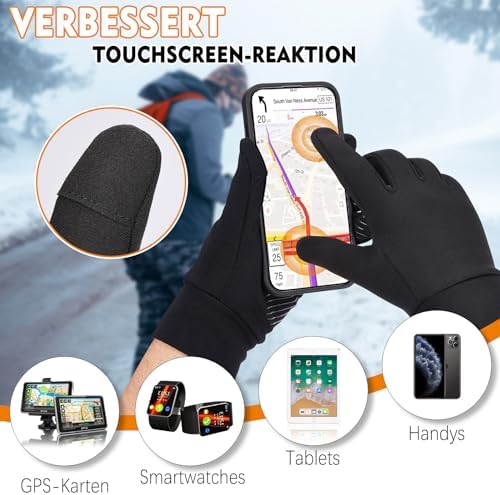 GXCROR Handschuhe Herren Damen Warme Touchscreen Handschuhe Laufhandschuhe Fahrradhandschuhe Winterhandschuhe Sporthandschuhe Radhandschuhe Winter für Outdoor Sport - Image 3