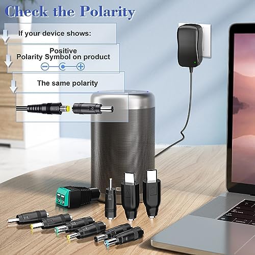 PChero 48W Universal AC/DC Netzteil Adapter Schaltnetzteil mit 11pcs Adapter Tipps, 5V 6V 7.5V 9V 12V 15V 19V 20V 2.5A 4A, enthält Mini & Micro USB Stecker, für Haushaltselektronik und LED Streifen - Image 5