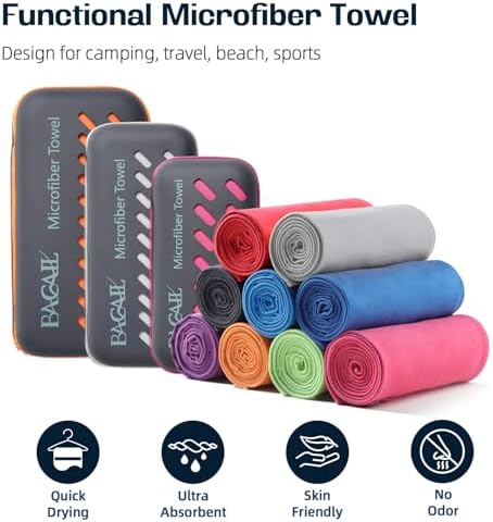 BAGAIL Mikrofaser Handtuch - Kompakt, Ultra Leicht, Schnelltrocknend - Microfaser Handtücher mit Atmungsaktive Eva Box - Perfekte Sporthandtuch, Strandhandtuch, Reisehandtuch und Badehandtücher - Image 2