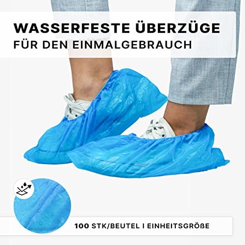 ARNOMED Schuhüberzieher Einweg Stark, Blaue CPE Überziehschuhe, Regenschutz Überschuhe, Schuh Überzieher wasserdicht, latexfreie Schuhschutz, Schuh Überzug für die Baustelle (100 Stück, Klassik 3g) - Image 6