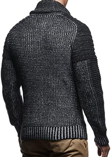 Leif Nelson Herren Strickpullover mit stylischem Kragen – Modischer Männer Winterpullover in Grobstrick für Herbst und Winter - Image 3