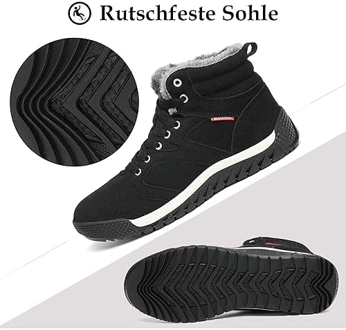 Mishansha Herren Winterschuhe Warm Gefüttert Schneestiefel Winter Outdoor Boots Winterstiefel, Gr 38-48 EU - Image 6