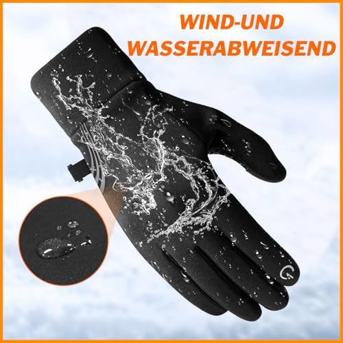 Bobelle Handschuhe Herren,Fahrradhandschuhe Winter wasserdichte Winddicht Touchscreen Thermo Warme Rutschfes für Laufen Motorrad Radfahren Outdoor Sport - Image 2