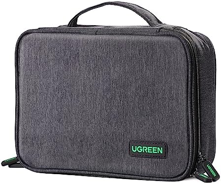 UGREEN Elektronik Reise Kabeltasche universal Travel Cable Organizer Electronics Accessories Case 2 Schicht große Elektronische Zubehör Tasche für Kabel, Ladegerät, Powerbank, Tablet